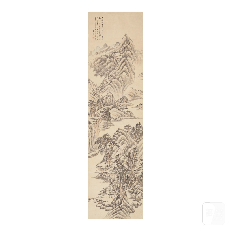 （款）董源（十九至二十世紀）淺絳山水二幅 設色紙本 立軸成對 | DONG YUAN (19TH/20TH CENTURY) - 图6
